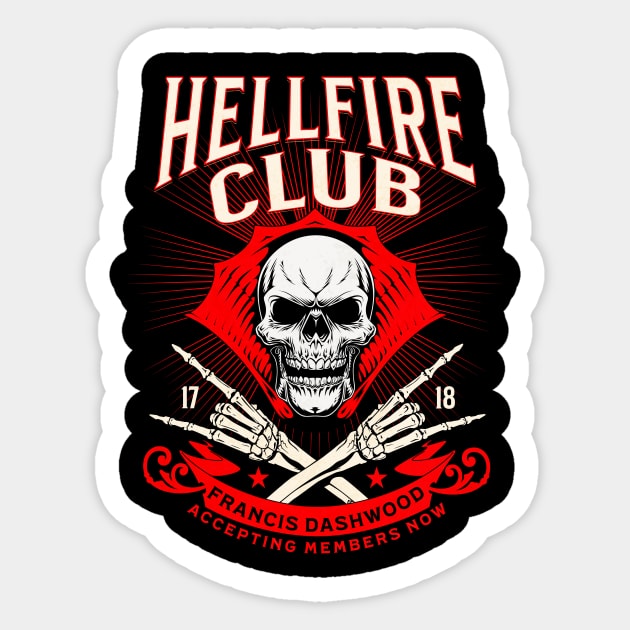 Hellfire Club, Accepting Members Now, Funny Devil Worship Gift Sticker by JD_Apparel